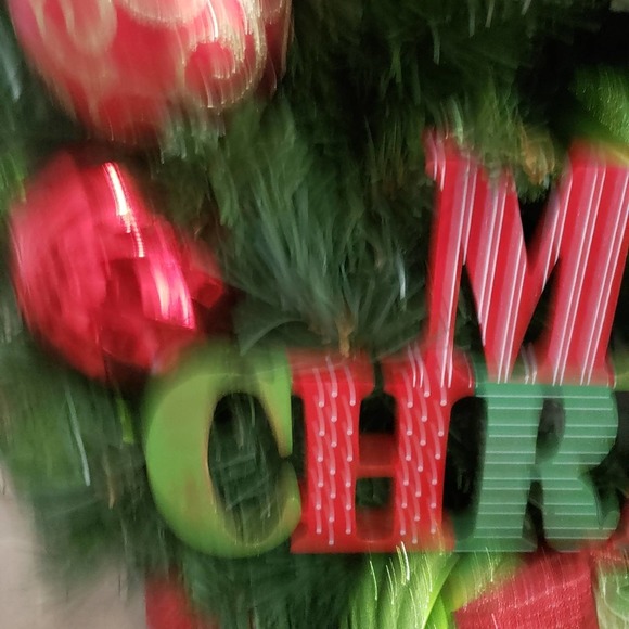 Handmade Merry Christmas wreath & hanger - Picture 4 of 8